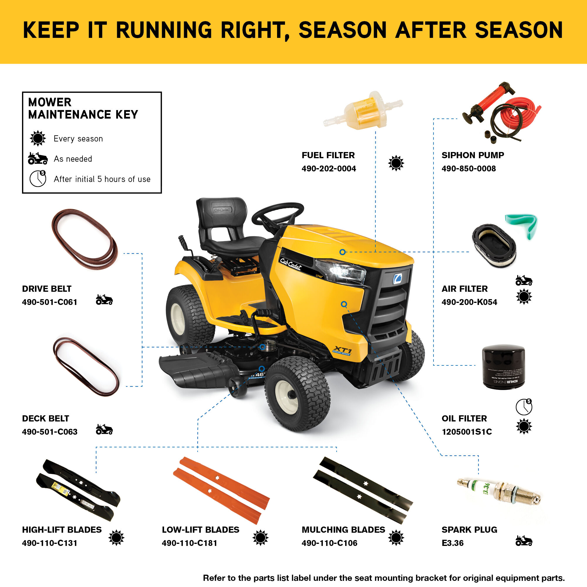 Cub cadet xt1 42 online air filter