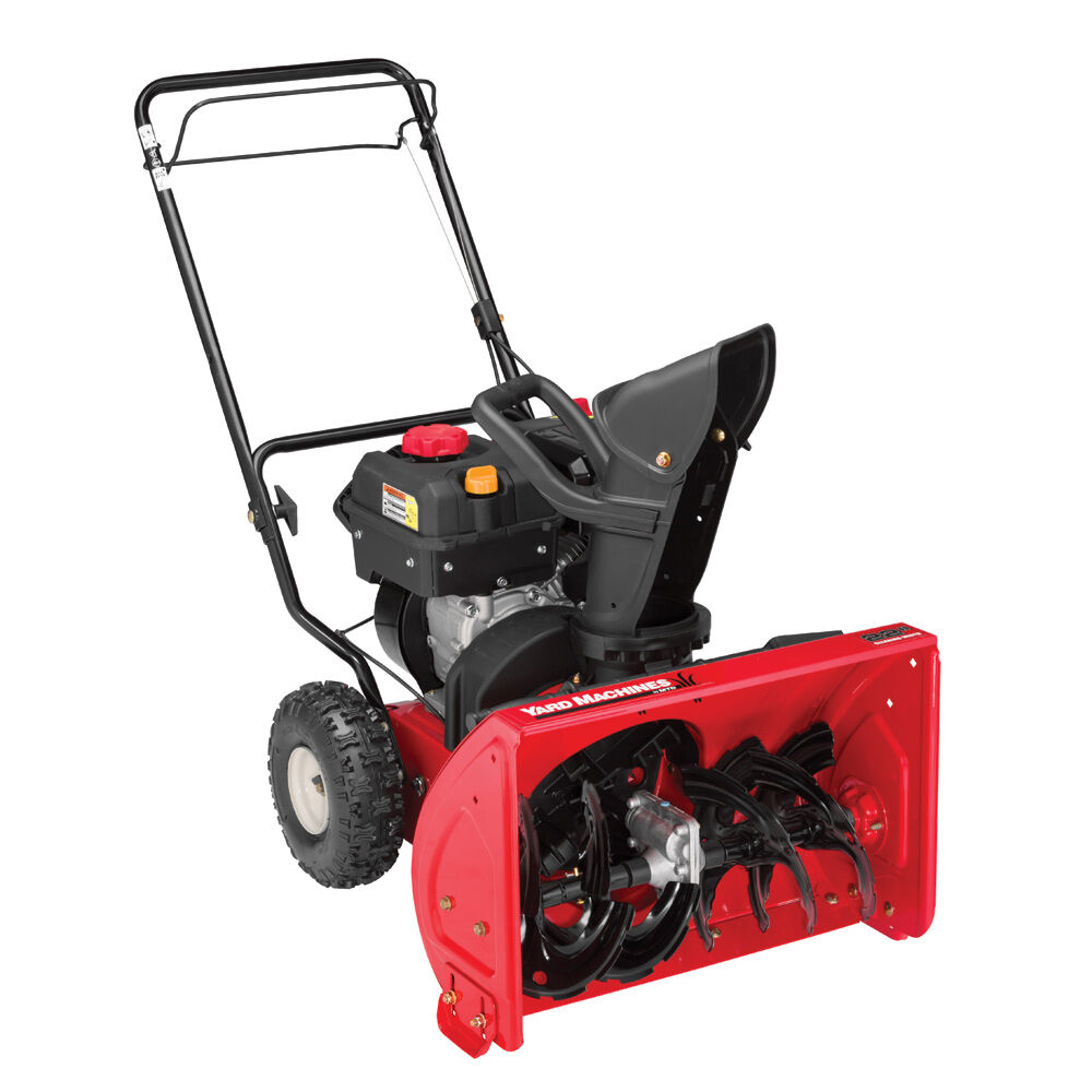 Image of MTD yard machine tiller with snow thrower attachment