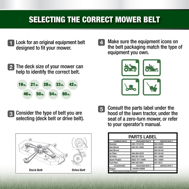 Riding Mower Lower Transmission Belt