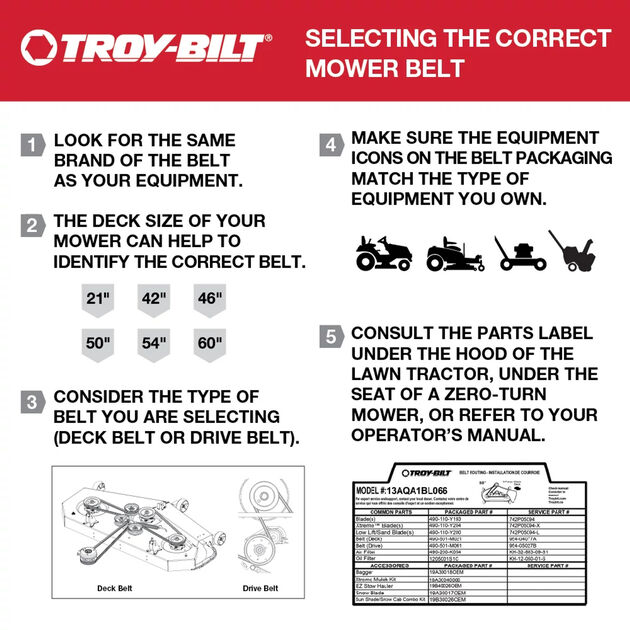 Riding Mower 46-inch Deck Belt