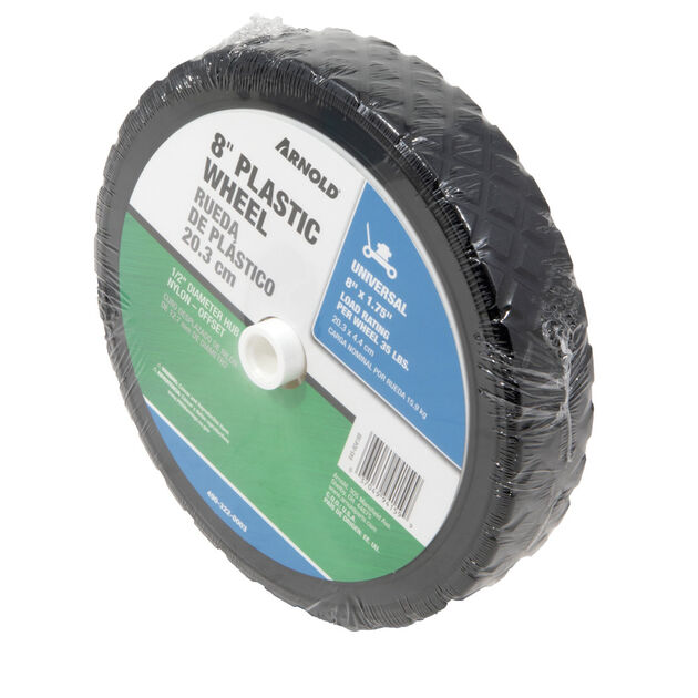 35 lbs. Load Rating. 1-3/8&quot; Hub Length. 1/2&quot; Nylon Bearing. Offset Hub. Diamond Tread.