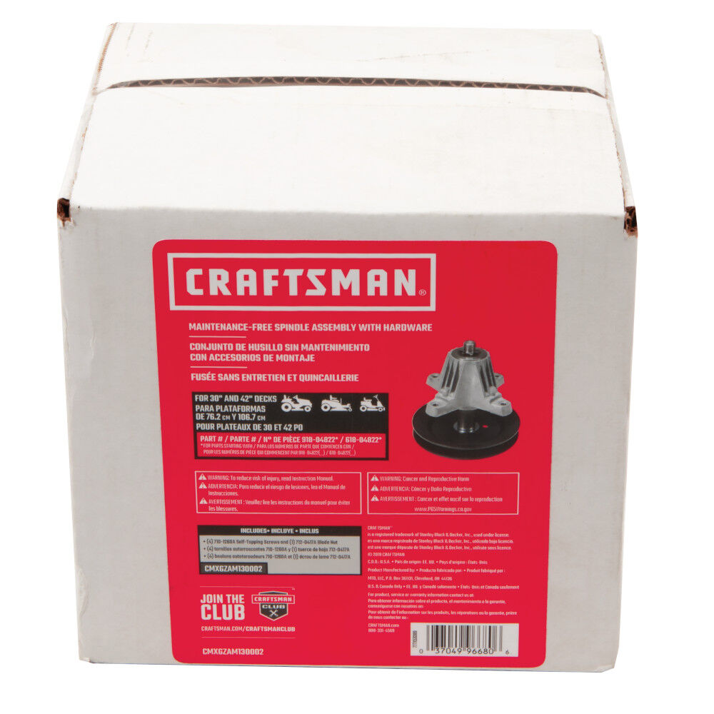 Spindle assembly for top 42 inch craftsman
