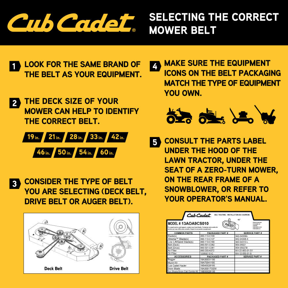 Cub cadet rzt sales 50 transmission drive belt