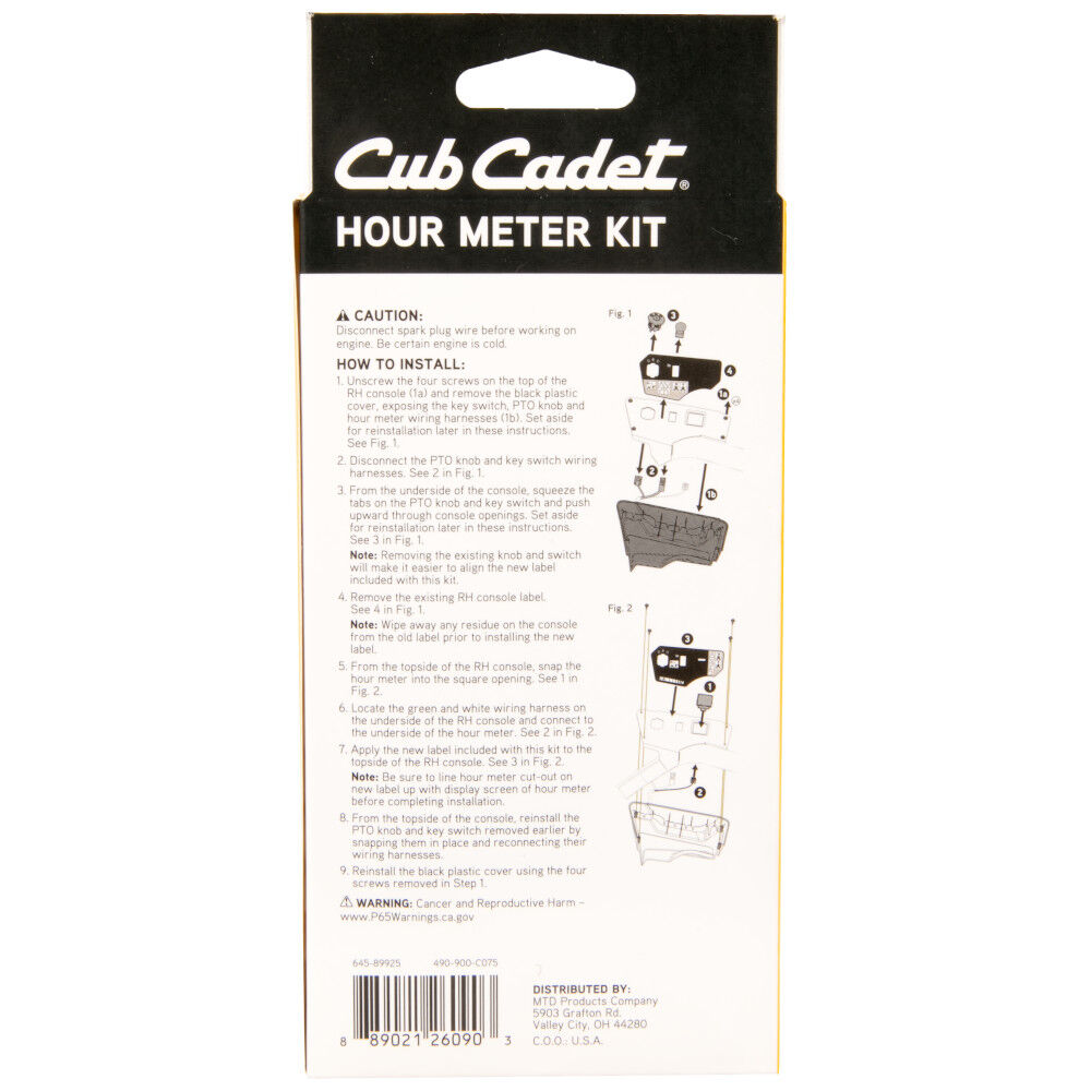 Cub cadet hour meter clearance