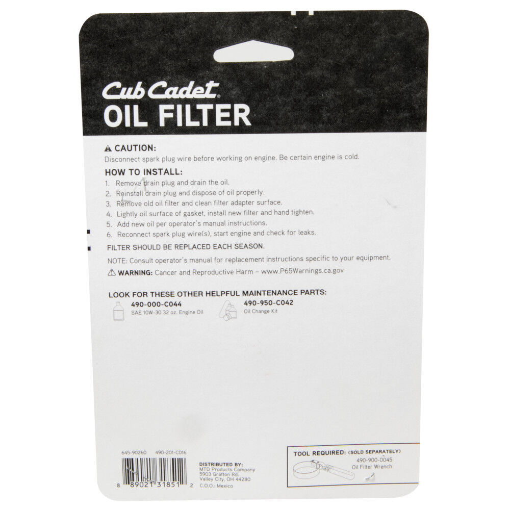 Cub cadet xt1 enduro series oil filter new arrivals